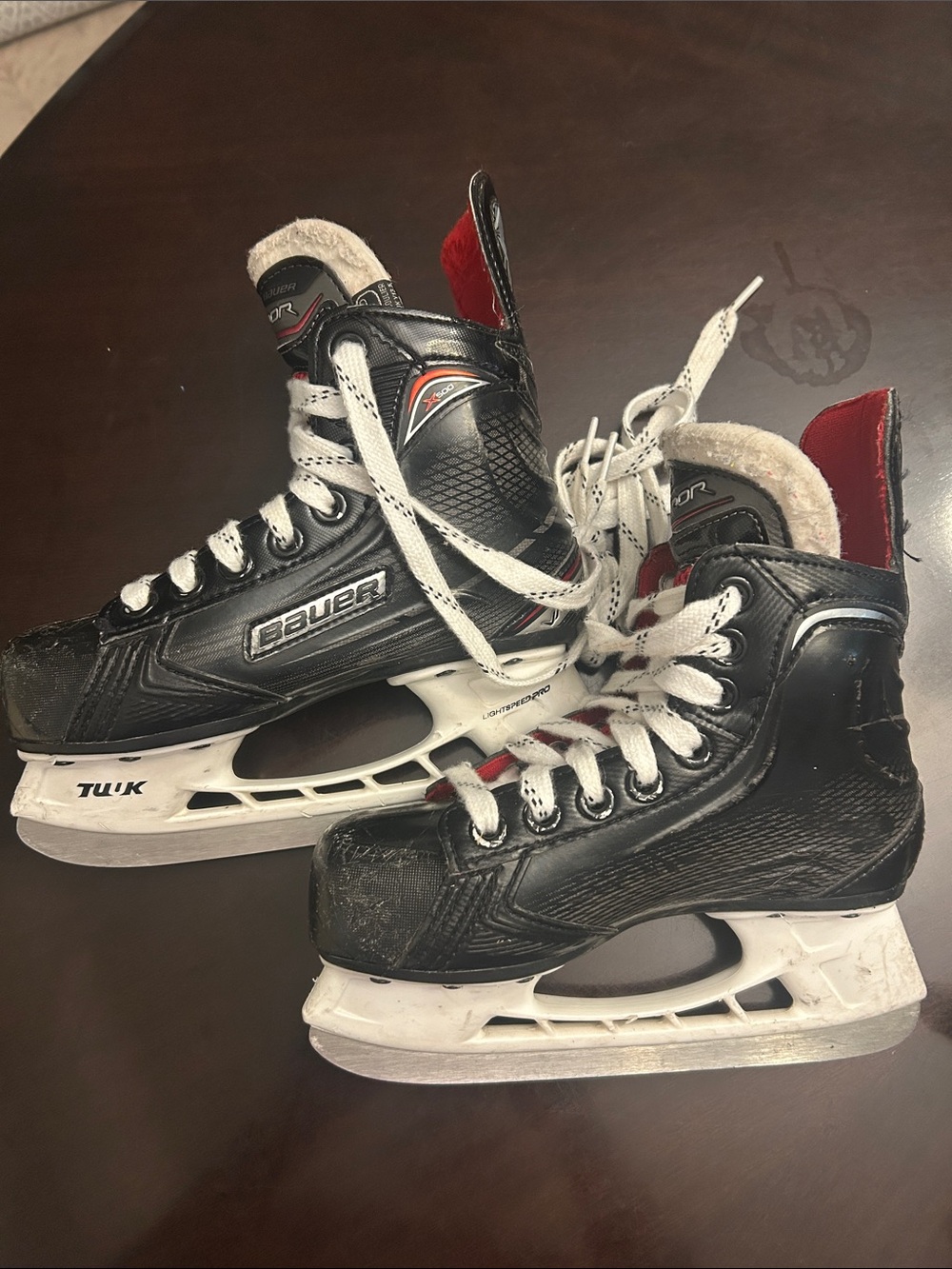 Bauer Black and White Youth Ice Hockey Skates